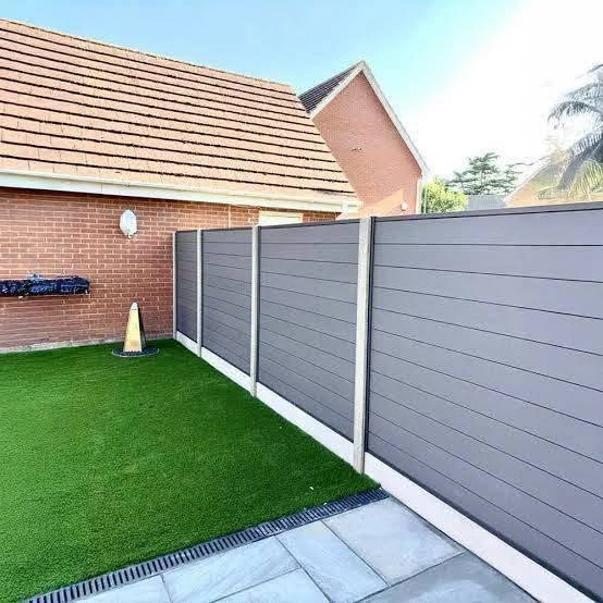 Composite fencing around garden